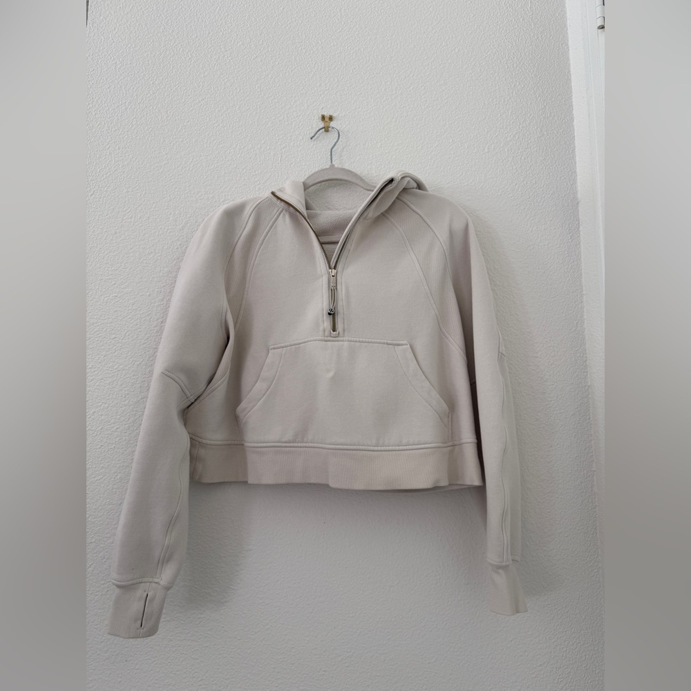 Women's Lululemon Scuba Cream Hoodie with Gold Accents